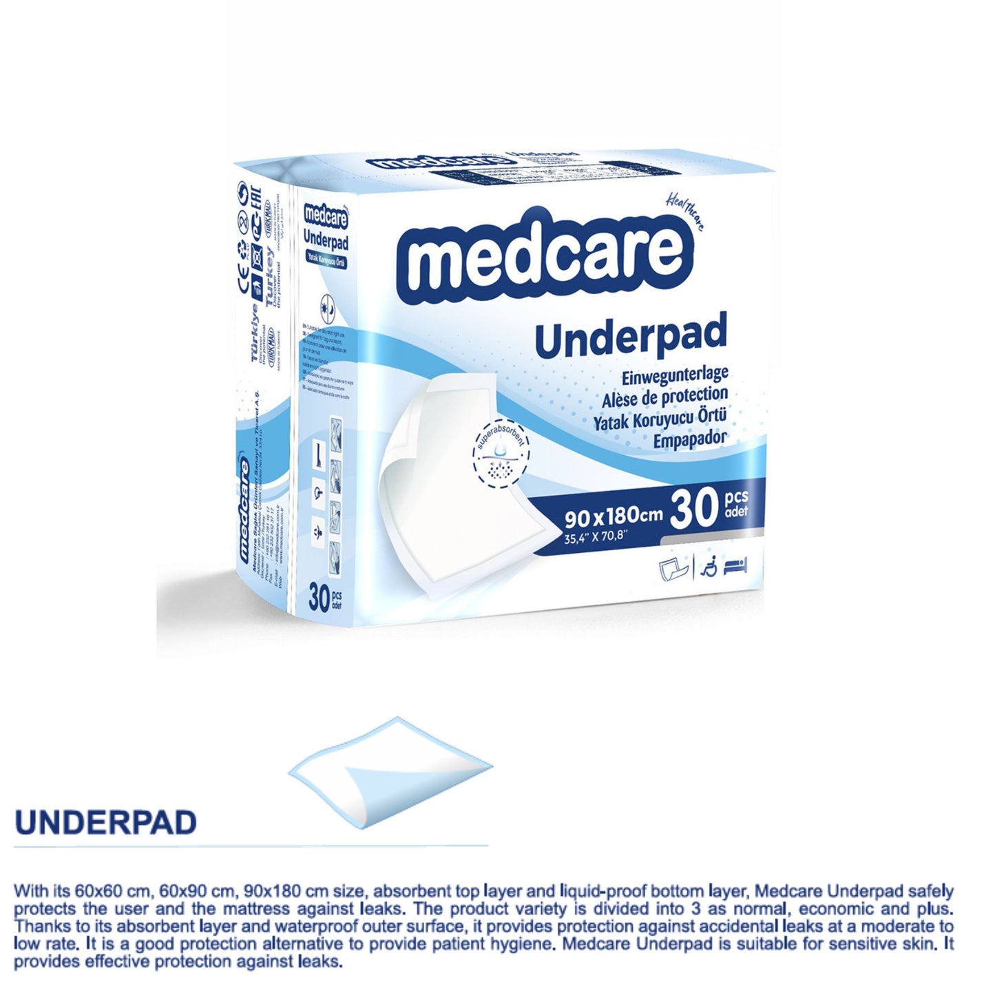 Medcare Underpad Normal Large (35,4" X 70,8")