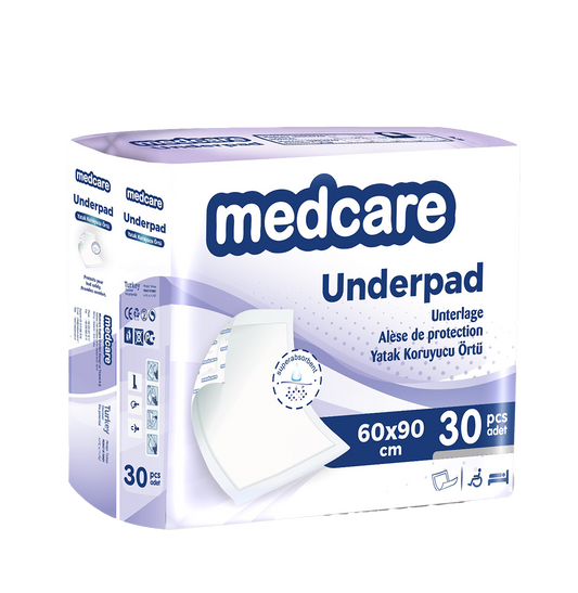 MEDCARE ESSENTIAL adult incontinence underpads standard absorbent pee pads 30 count DICAMEDCARE hospital grade