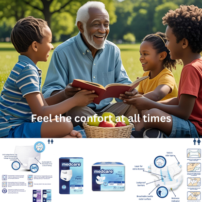 Medcare Adult Diaper Slip Medium – Secure Fit - Unisex