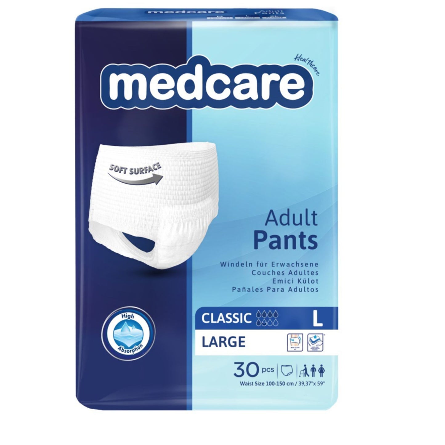 MEDCARE Adult Pull-Up Pants, Heavy Absorbency, Overnight Protection, Breathable, Unisex