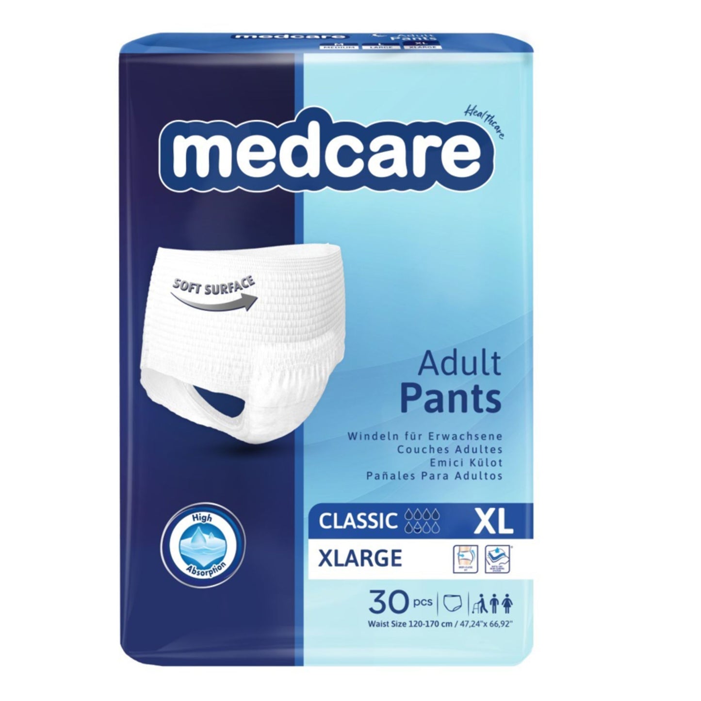 Medcare Adult Pants Extra Large(39.37" – 59.05")