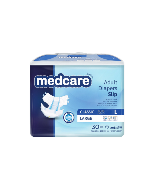 MEDCARE Adult Briefs with Tabs, Heavy Absorbency, Overnight Protection, Breathable, Man,Women (Unisex),