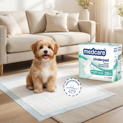 Medcare Underpad Plus  / Dog Training Pad – Soft & Waterproof, 30-Pack
