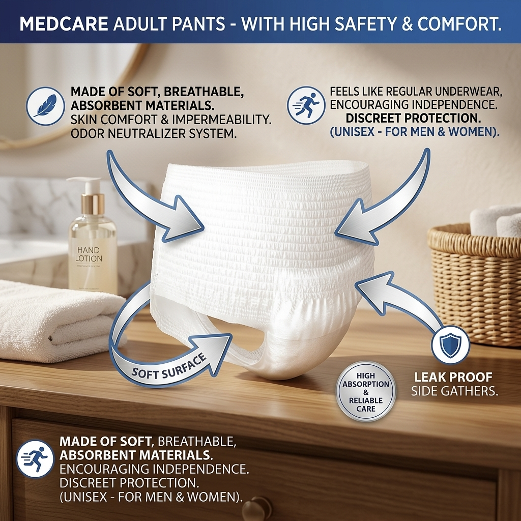 Medcare Adult Pull-Up Pants XL – High Absorbency - Unisex
