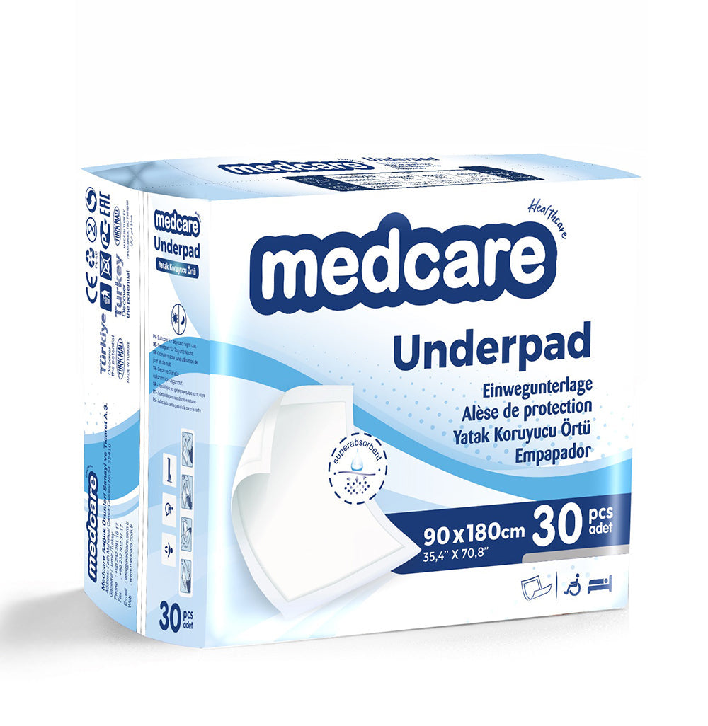 Medcare large adult incontinence underpads pee pads highly absorbent waterproof backing DICAMEDCARE