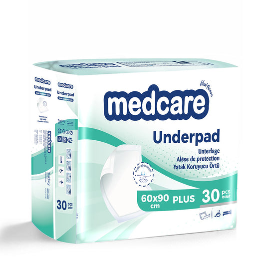 MEDCARE PLUS adult incontinence underpads premium pee pads high absorbency waterproof backing 30 count DICAMEDCARE