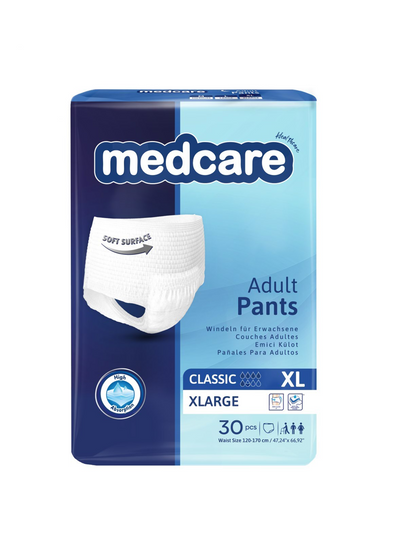 Medcare pull up style adult incontinence underwear size XL unisex high absorbency 30 count DICAMEDCARE