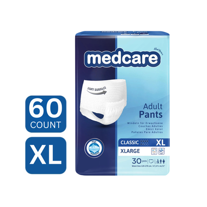 Medcare pull up style adult incontinence underwear size XL unisex high absorbency 60 count DICAMEDCARE